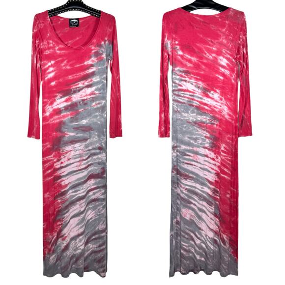 Bird & Vine Red Tie Dye Long Sleeve Maxi Dress Small NWOT - Picture 1 of 9